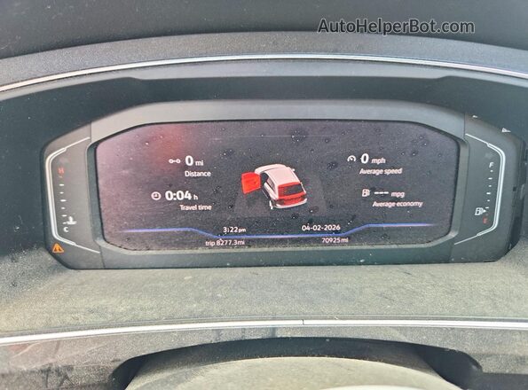 3VV3B7AX0KM102427 2019 VOLKSWAGEN TIGUAN Синий Вид щитка приборов
