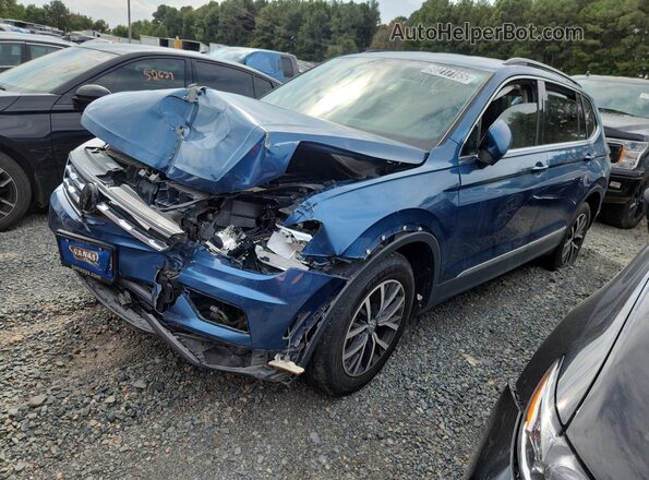 3VV3B7AX1LM129735 2020 VOLKSWAGEN TIGUAN Синий Передняя левая четверть