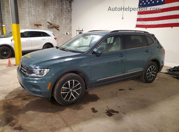 3VV3B7AX7MM060048 2021 VOLKSWAGEN TIGUAN Синий Передняя левая четверть