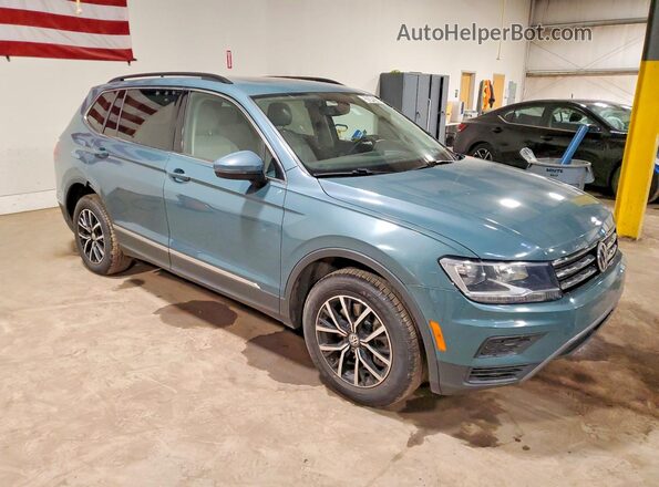 3VV3B7AX7MM060048 2021 VOLKSWAGEN TIGUAN Синий Передняя правая четверть