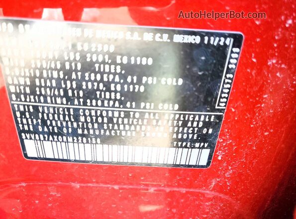 3VV8B7AX0RM228156 2024 VOLKSWAGEN TIGUAN Red Вид підкапотного простору
