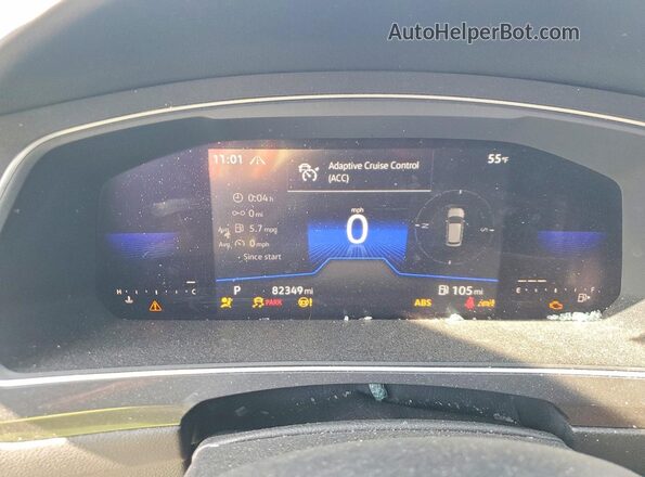 3VV8B7AX5NM113451 2022 VOLKSWAGEN TIGUAN White Вид щитка приладів