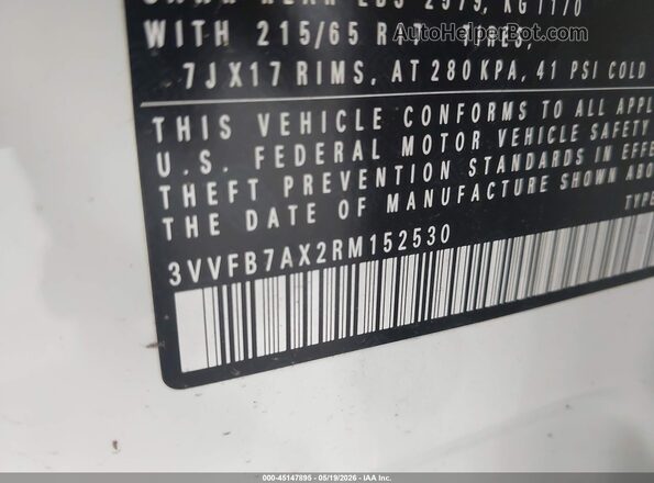 3VVFB7AX1RM452530 2024 VOLKSWAGEN TIGUAN Белый Вид подкапотного пространства