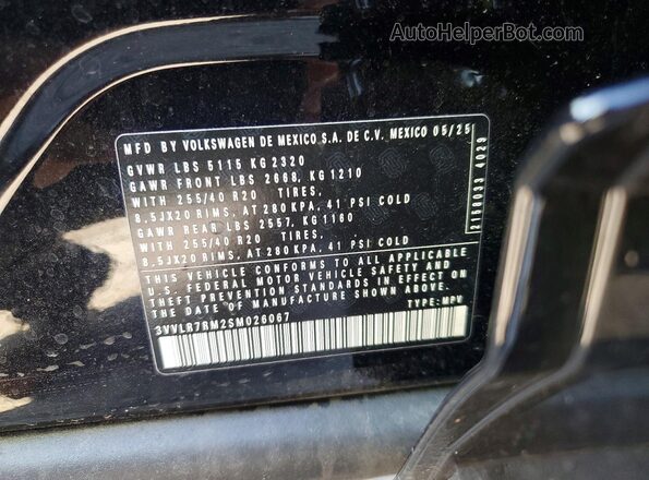 3VVLR7RM2SM026067 2025 VOLKSWAGEN TIGUAN Black 360 interior view