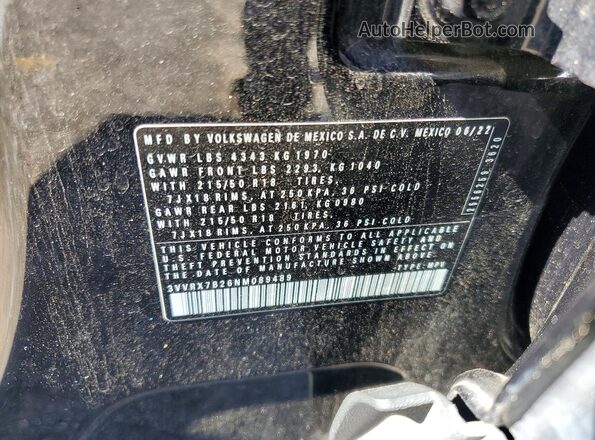 3VVRX7B26NM089489 2022 VOLKSWAGEN TAOS Черный Панорамный вид салона 360°