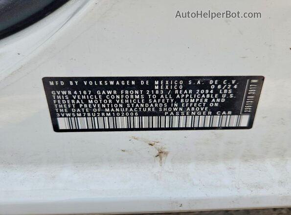 3VW5M7BU2RM102006 2024 VOLKSWAGEN JETTA White Vista del compartimento del motor