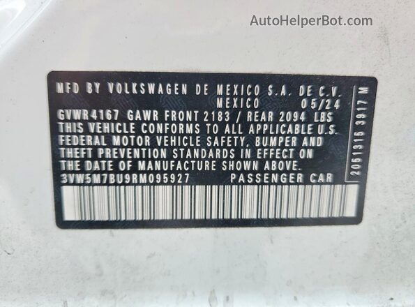 3VW5M7BU9RM095927 2024 VOLKSWAGEN JETTA White Widok komory silnika