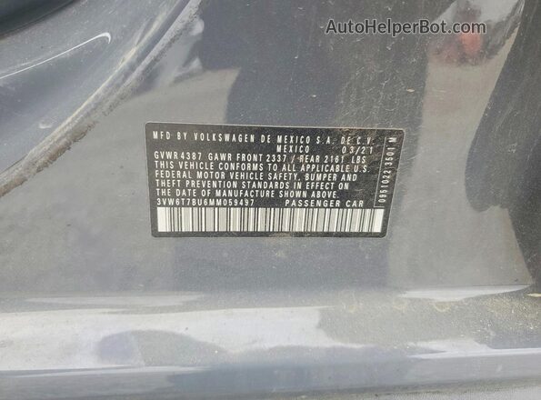 3VW6T7BU6MM059497 2021 VOLKSWAGEN JETTA Серый Вид подкапотного пространства