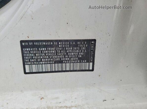 3VWC57BU2MM009466 2021 VOLKSWAGEN JETTA White Widok komory silnika