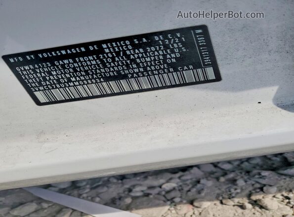 3VWC57BU3MM098934 2021 VOLKSWAGEN JETTA Белый Вид подкапотного пространства