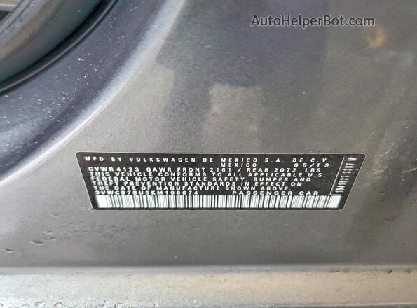 3VWCB7BU3KM196674 2019 VOLKSWAGEN JETTA Угольный Вид подкапотного пространства