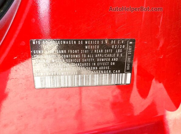 3VWCB7BU8LM032399 2020 VOLKSWAGEN JETTA Красный Вид подкапотного пространства