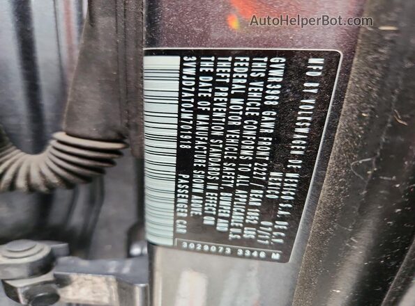 3VWJD7AT0JM701918 2018 VOLKSWAGEN BEETLE Серый Вид подкапотного пространства