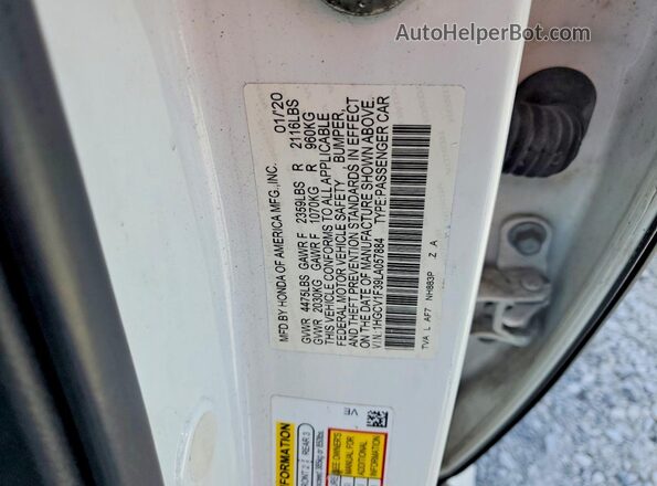 1HGCV1F39LA057884 2020 HONDA ACCORD Белый Вид наклейки с VIN-кодом