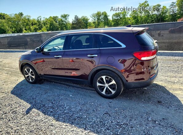 5XYPHDA12GG137175 2016 KIA SORENTO Burgundy უკანა მარჯვენა