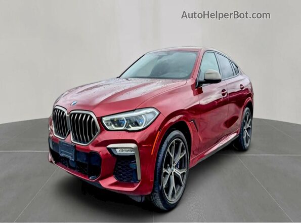 5UXCY8C09M9E51267 2021 BMW X6 Бордовый Задняя правая четверть