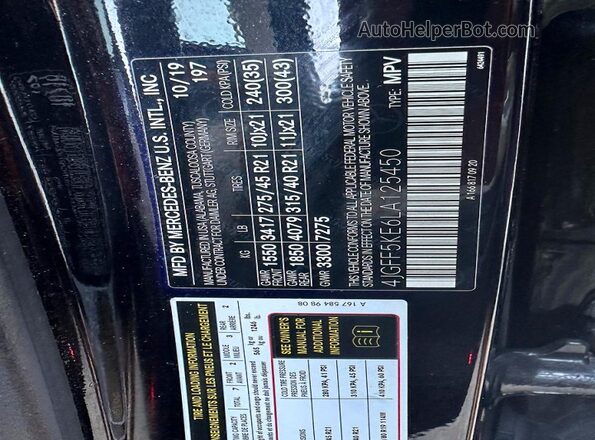4JGFF5KE6LA125450 2020 MERCEDES-BENZ GLS Черный Вид задней части салона