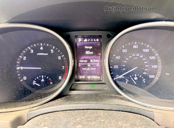 KM8SR4HF2HU185683 2017 HYUNDAI SANTA Gray ხელსაწყოთა პანელის ხედი