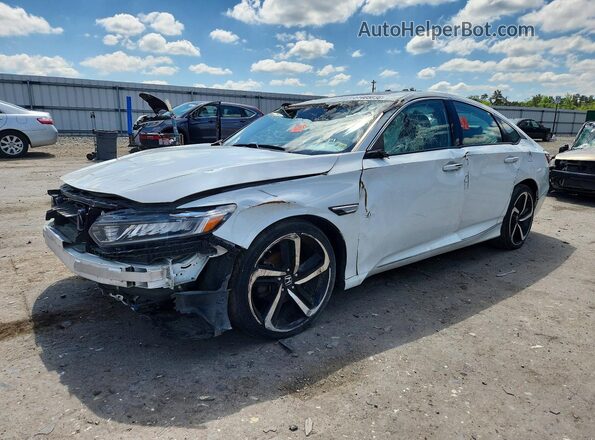 1HGCV1F56JA042175 2018 HONDA ACCORD Белый Передняя левая четверть