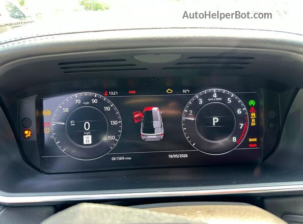 SALWR2RV3KA851080 2019 LAND ROVER RANGE Gray Vista del cuadro de instrumentos