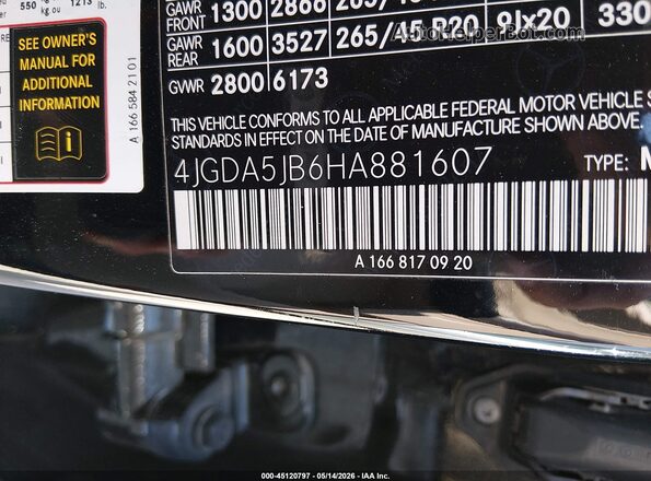 4JGDA5JB6HA881607 2017 MERCEDES-BENZ GLE 350 Black Vista del compartimento del motor