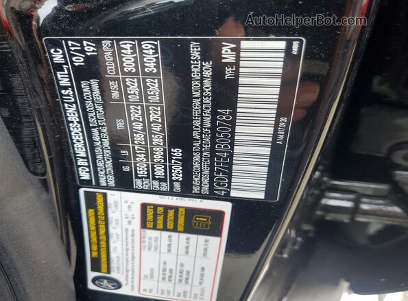4JGDF7FE4JB050784 2018 MERCEDES-BENZ GLS Черный Вид наклейки с VIN-кодом