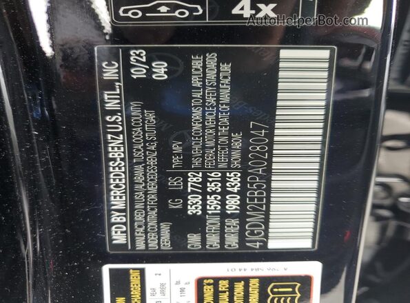 4JGDM2EB5PA028047 2023 MERCEDES-BENZ EQS Black Շարժիչի բաժամունքի տեսք