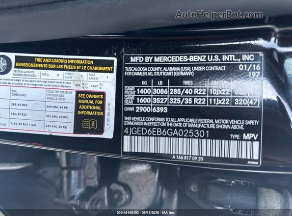 4JGED6EB6GA025301 2016 MERCEDES-BENZ GLE 450 AMG COUPE Black Vista del compartimento del motor