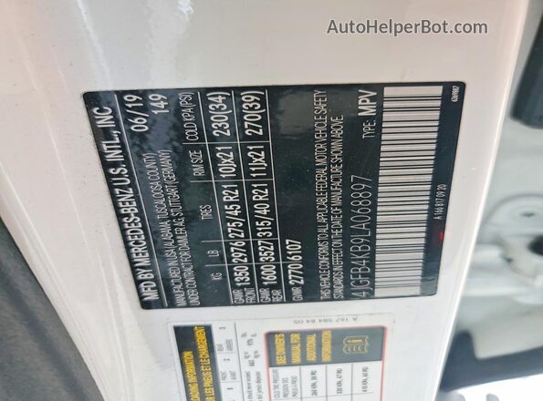 4JGFB4KB9LA068897 2020 MERCEDES-BENZ GLE White Սալոնի 360 աստիճան տեսք