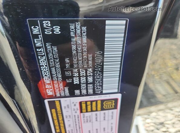 4JGFB5KB5PA924076 2023 MERCEDES-BENZ GLE Black Vista de la etiqueta del VIN