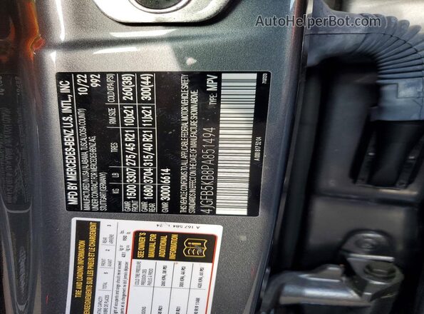 4JGFB5KB8PA851494 2023 MERCEDES-BENZ GLE Gray Вид наклейки з VIN-кодом