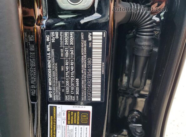 4JGFD5KB2TB561380 2026 MERCEDES-BENZ GLE Black Vista de la etiqueta del VIN
