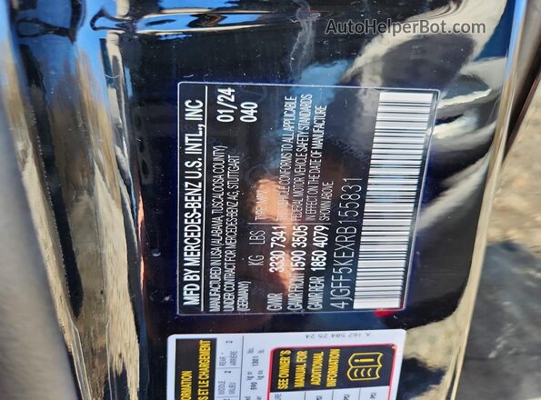 4JGFF5KEXRB155831 2024 MERCEDES-BENZ GLS Черный Вид наклейки с VIN-кодом