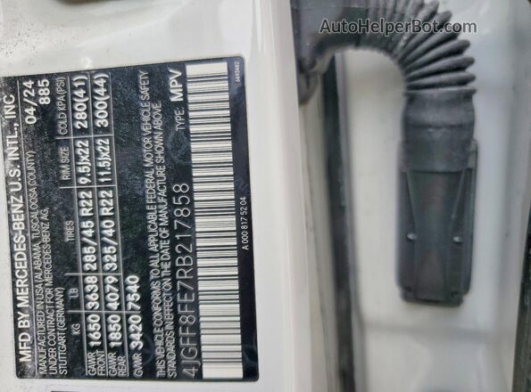 4JGFF8FE7RB217858 2024 MERCEDES-BENZ GLS Белый Вид наклейки с VIN-кодом