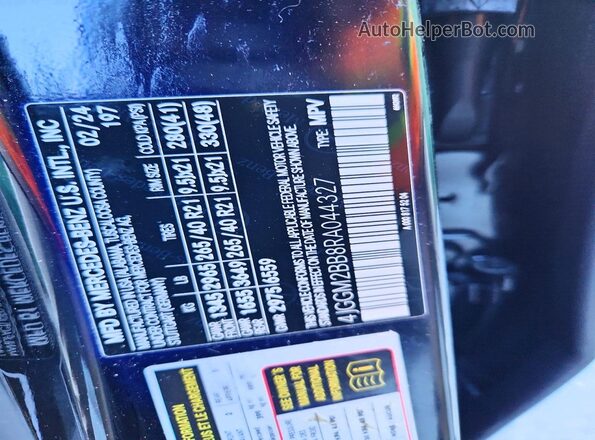 4JGGM2BB8RA044327 2024 MERCEDES-BENZ EQE Black Widok naklejki z numerem VIN