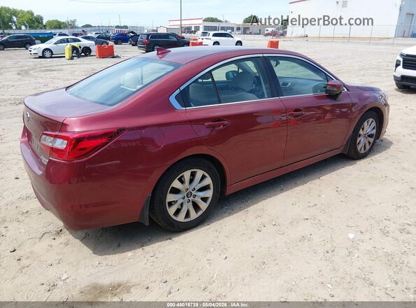 4S3BNAH67H3033175 2017 SUBARU LEGACY Темно-бордовый Задняя правая четверть
