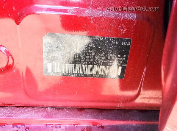 4S3BNAN65G3014238 2016 SUBARU LEGACY Бордовый Вид подкапотного пространства