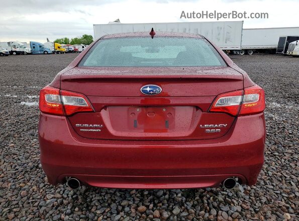 4S3BNEN64H3035395 2017 SUBARU LEGACY Красный Вид сзади