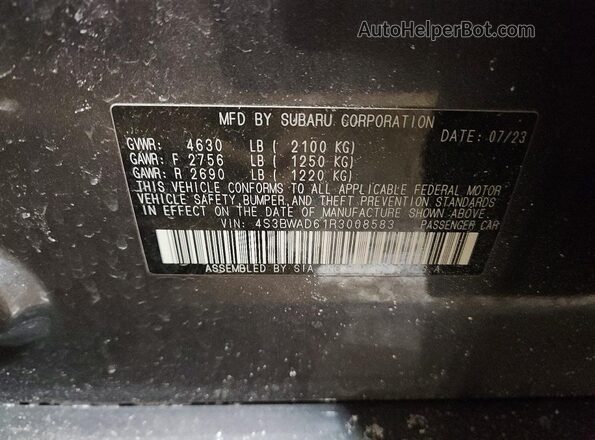 4S3BWAD61R3008583 2024 SUBARU LEGACY Серый Вид подкапотного пространства