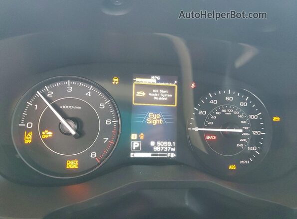 4S3GKAB60M3600036 2021 SUBARU IMPREZA Серый Вид щитка приборов