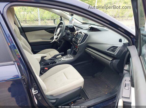 4S3GKAC6XK3602422 2019 SUBARU IMPREZA Dark Blue Вид салона спереди