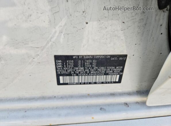 4S3GKAL69H3624548 2017 SUBARU IMPREZA White Вид підкапотного простору