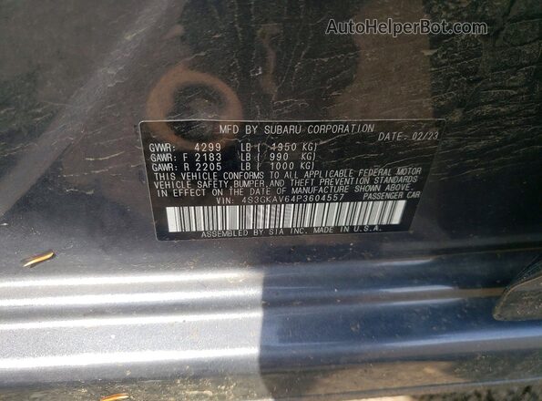 4S3GKAV64P3604557 2023 SUBARU IMPREZA Угольный Вид подкапотного пространства
