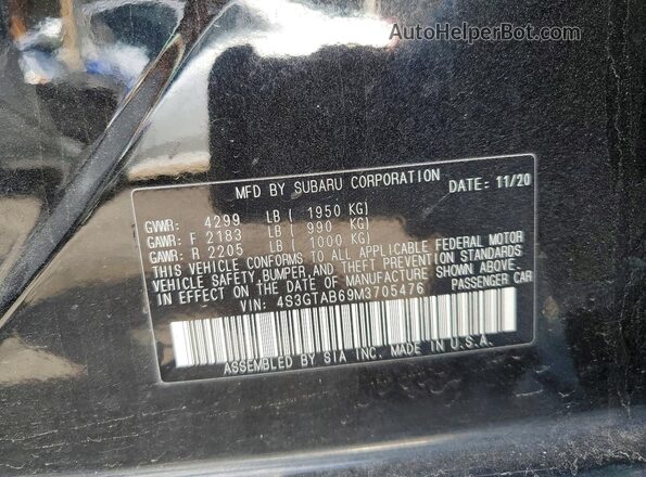 4S3GTAB69M3705476 2021 SUBARU IMPREZA Black Vista de la etiqueta del VIN