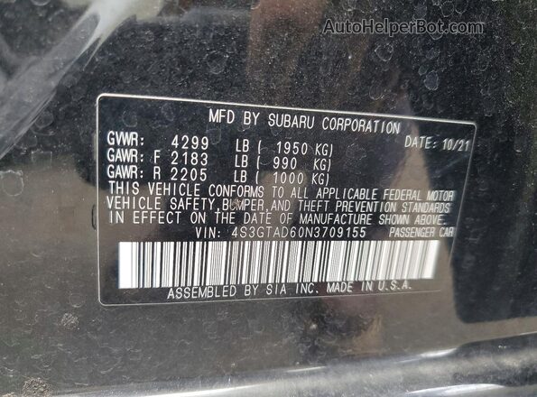 4S3GTAD60N3709155 2022 SUBARU IMPREZA Черный Панорамный вид салона 360°
