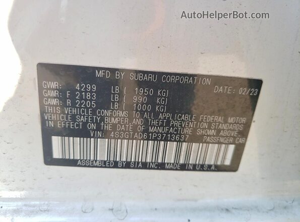 4S3GTAD61P3713637 2023 SUBARU IMPREZA White Widok komory silnika
