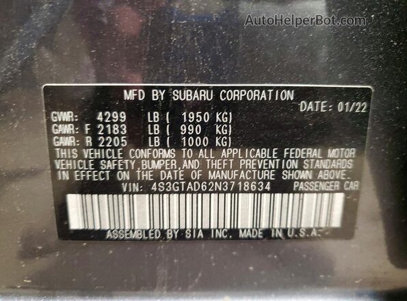 4S3GTAD62N3718634 2022 SUBARU IMPREZA Серебряный Вид подкапотного пространства