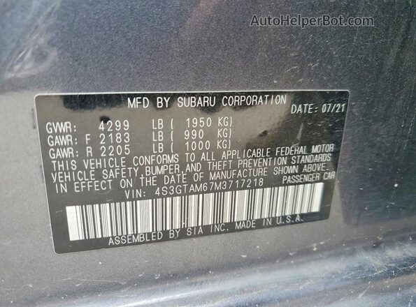 4S3GTAM67M3717218 2021 SUBARU IMPREZA Gray Widok komory silnika