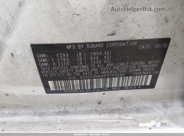 4S3GTAM6XK3709059 2019 SUBARU IMPREZA Белый Вид подкапотного пространства