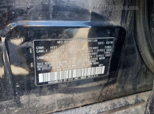 4S4BSAAC4J3330432 2018 SUBARU OUTBACK Черный Вид подкапотного пространства